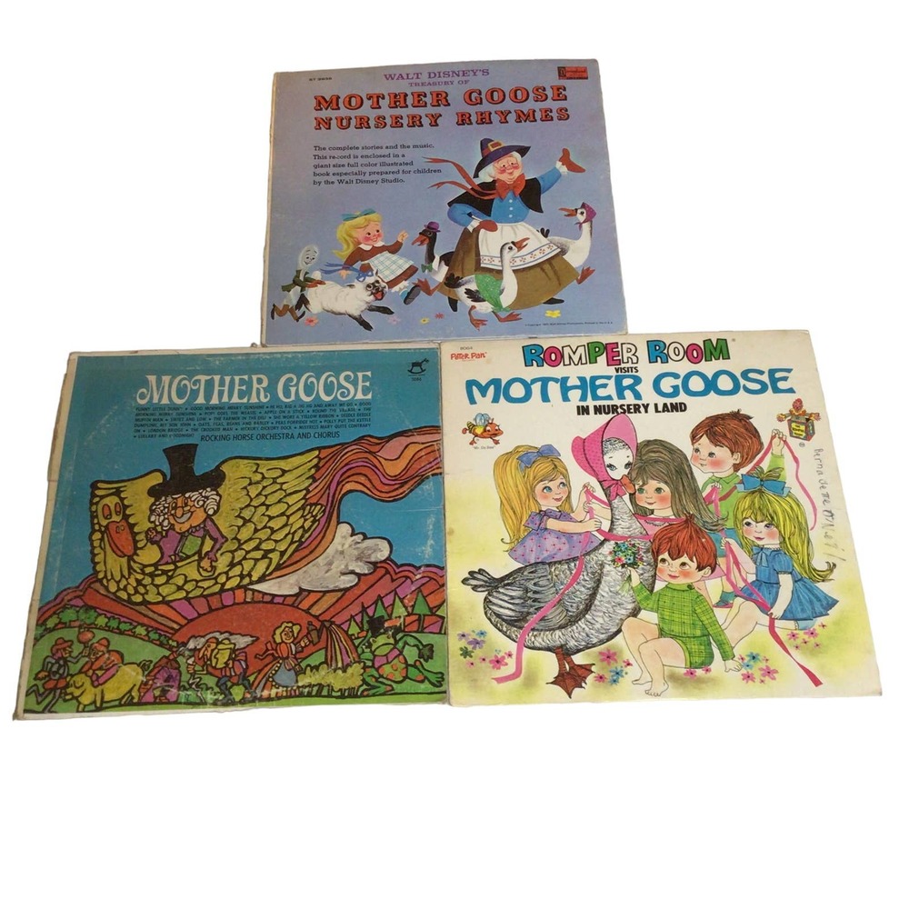 Vintage Mother Goose Vinyl Record Lot of 3 Disneyland 900A
